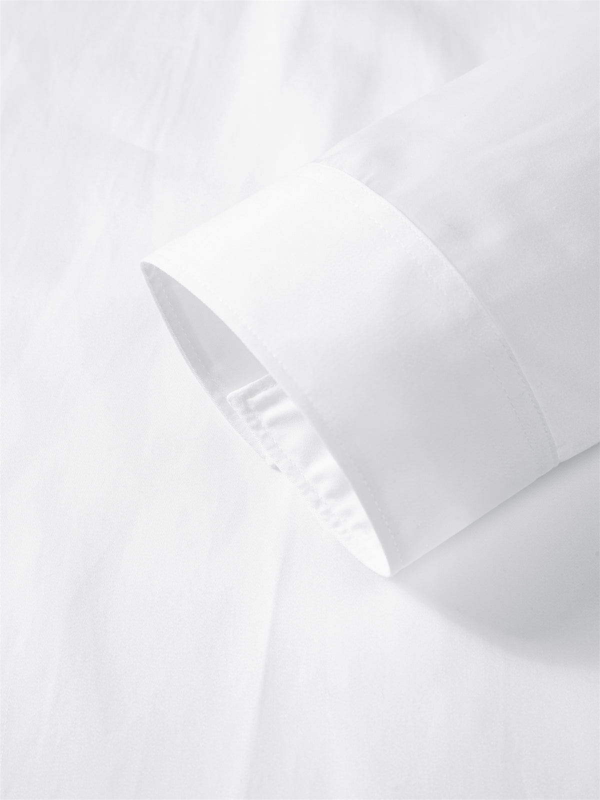 Men's Slim-Fit White Long-Sleeve Shirt
