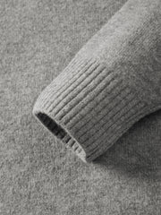 Men's Grey Brushed Sweater with Embroidery