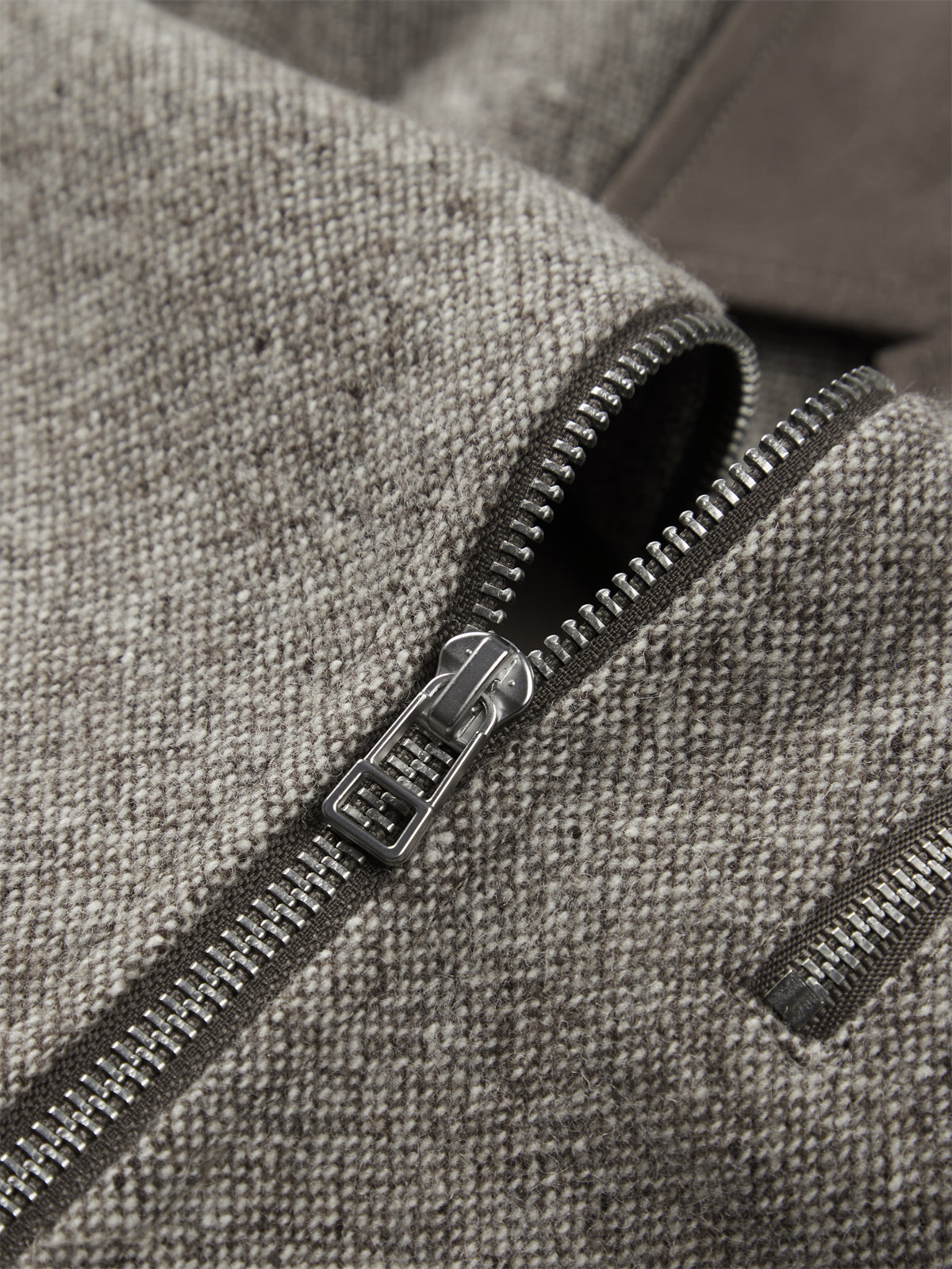 Men's Tweed Tailored Jacket with Faux Suede Collar