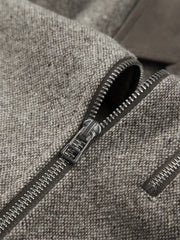 Men's Tweed Tailored Jacket with Faux Suede Collar