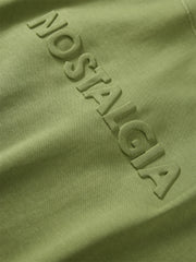 Men's Green Embossed Letter T-Shirt