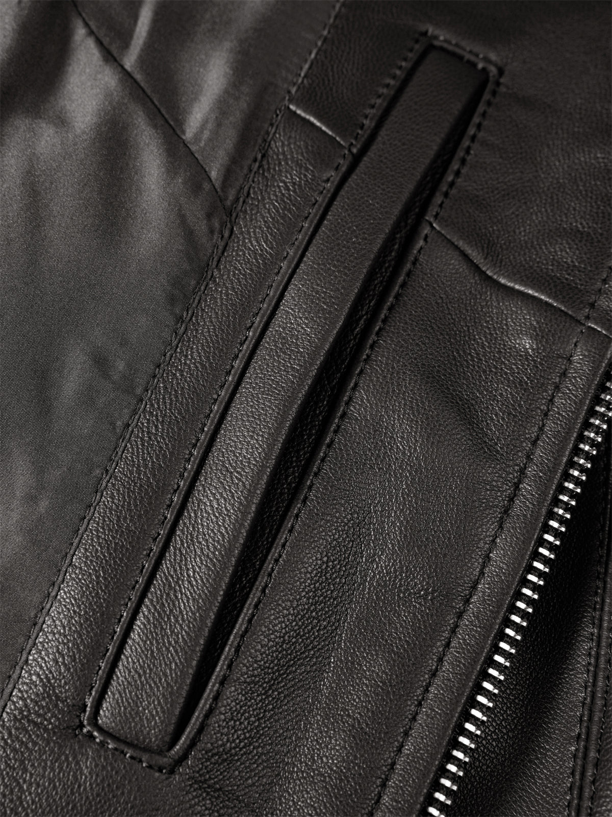 Men's Brown Stand-Collar Leather Jacket