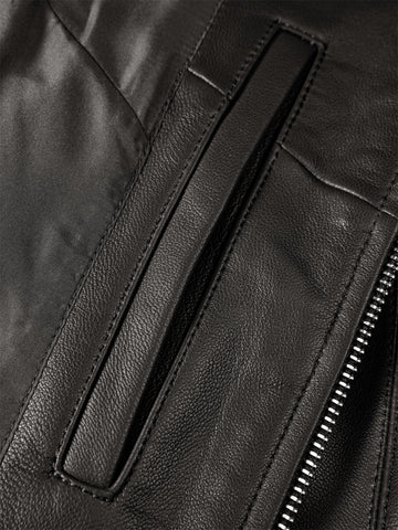 Men's Brown Stand-Collar Leather Jacket