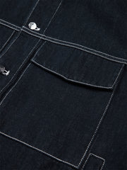 Men's Vintage Contrast Topstitching Denim Jacket