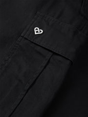 Men's Black Straight Cargo Pants