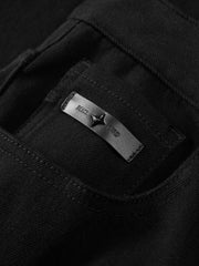 Men's Warm Slim-Fit Solid Jeans