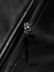 Men's Stand-Collar Moto Leather Jacket