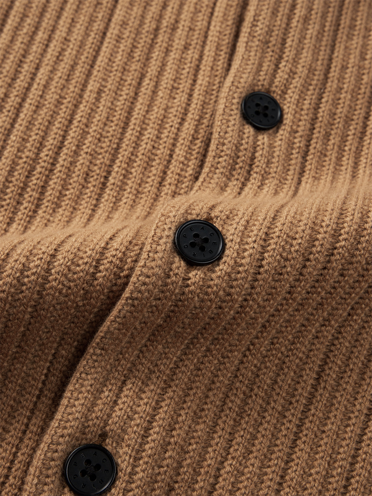 Men's Brown Textured Wool Knit Cardigan