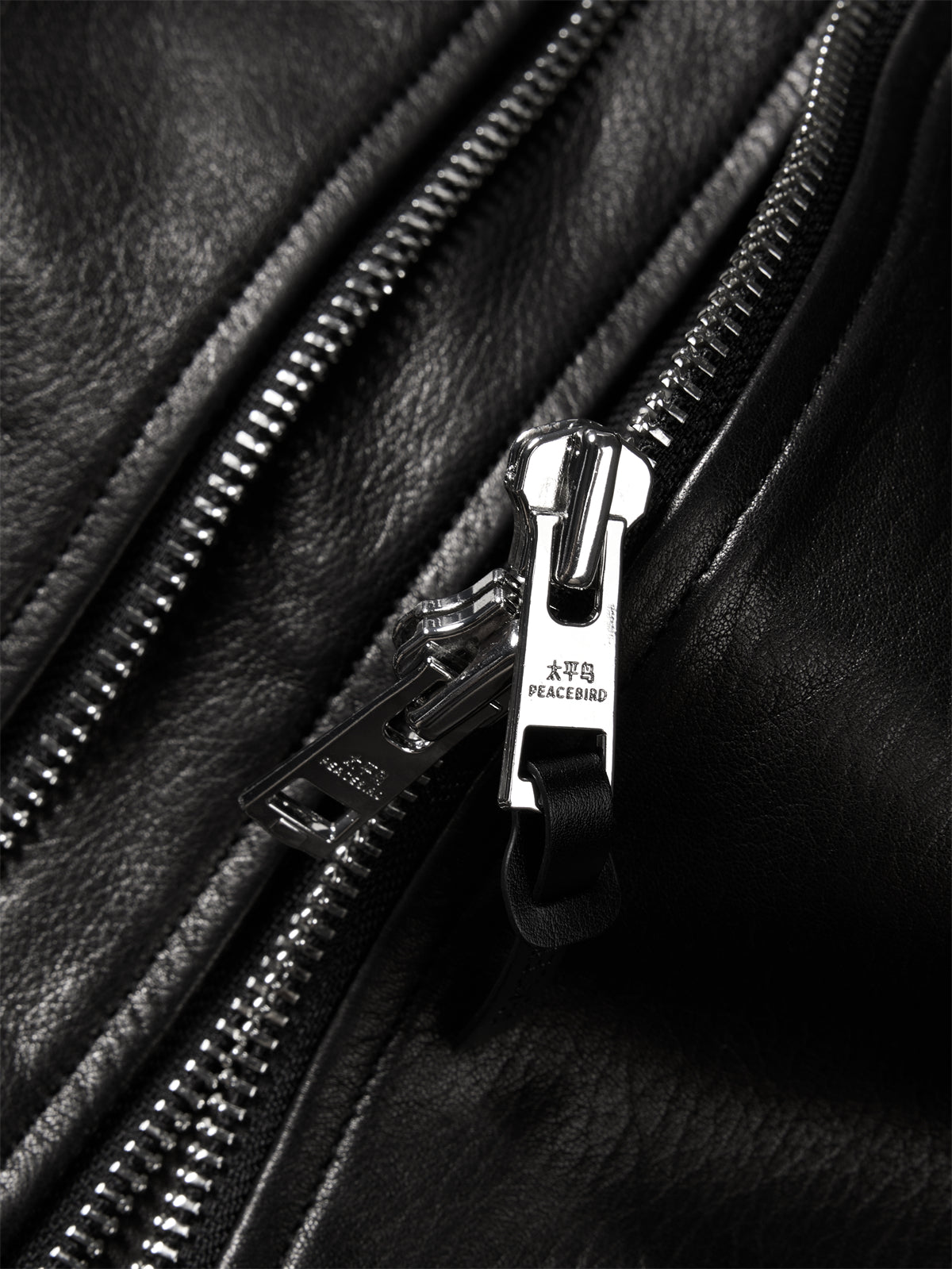 Men's Zip-Detail Moto Leather Jacket