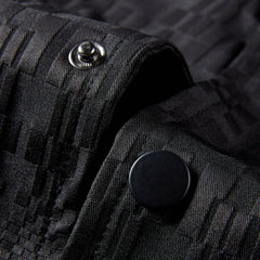 Men's Black Jacquard Embroideried Jacket