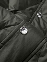 Men's Brown Down Jacket with Corduroy Collar