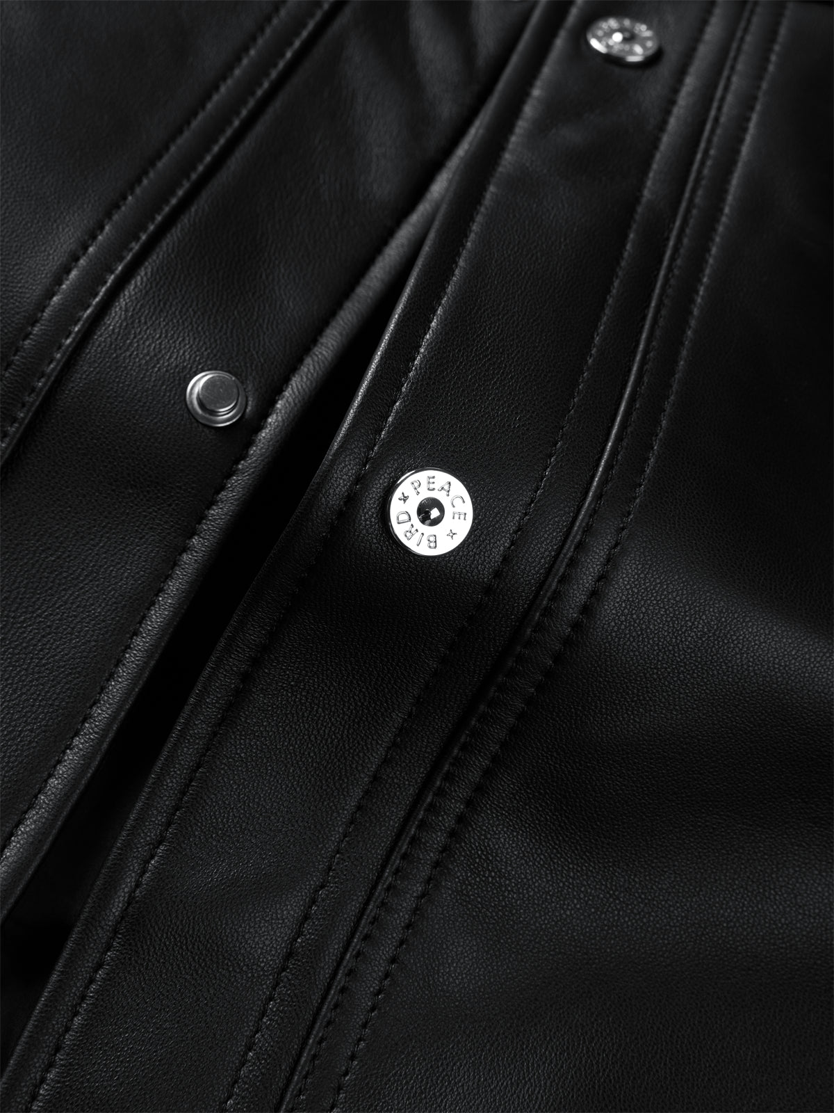 Men's Embossed Short Leather Jacket with Down Liner