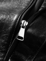 Men's Waxed Leather Bomber Jacket