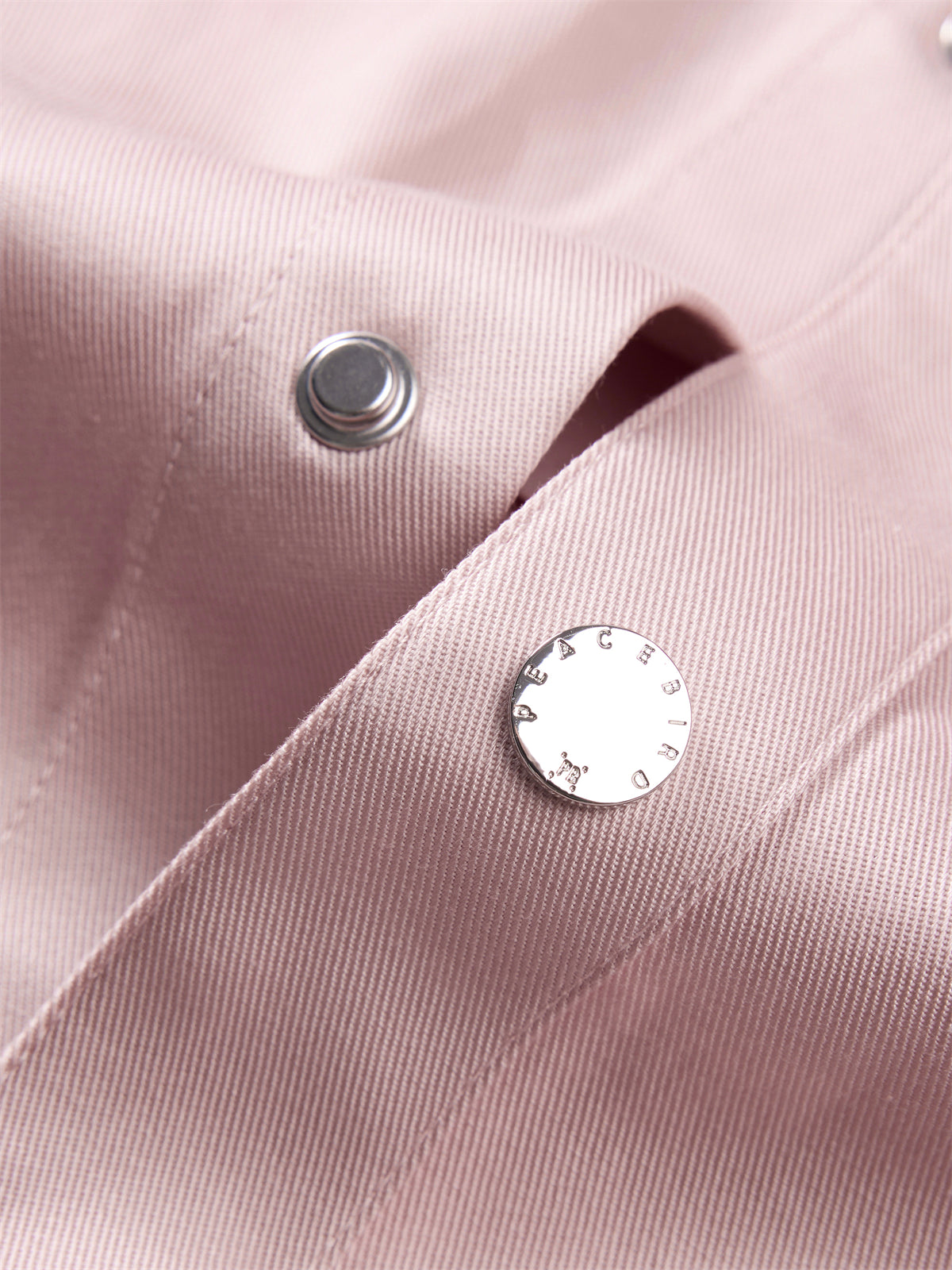Men's Pink Letter Embroidered Shirt
