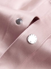 Men's Pink Letter Embroidered Shirt