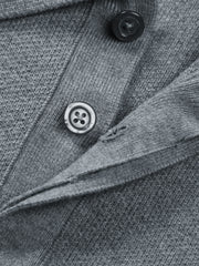 Men's Solid Color Polo-Collar Sweater