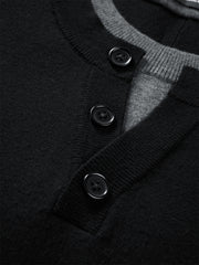 Men's Layered-Look Henley Knit Sweater