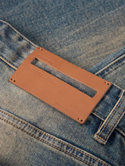 Men's Vintage Contrast Straight Jeans