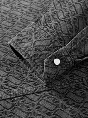 Men's Gradient Jacquard Long-Sleeve Shirt