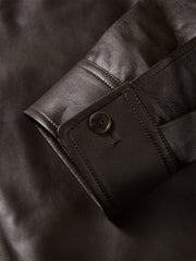 Men's Short Brown Leather Jacket