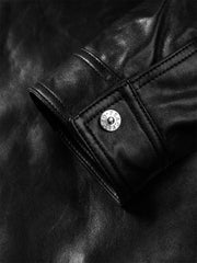 Men's Waxed Slim-Fit Leather Jacket