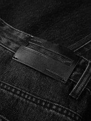 Men's Washed Distressed Straight Jeans