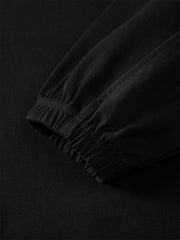 Men's Solid Pullover Sweatshirt with Elastic Hem