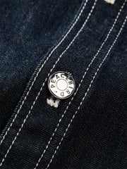 Men's Embroidered Shirt with Corduroy Panels