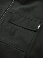 Men's Faux Suede Patch-Pocket Commuter Jacket