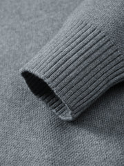 Men's Solid Color Polo-Collar Sweater