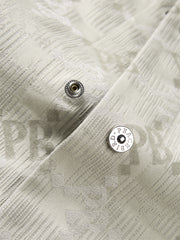 Men's Allover Letter Jacquard Jacket