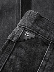 Men's Contrast-Panel Wide-Leg Jeans