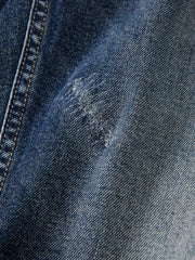 Men's Distressed Tapered Jeans with Pocket Detail