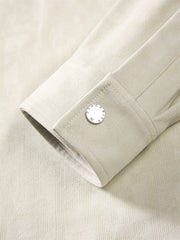 Men's High-Stretch Jacquard Faux Suede Shirt