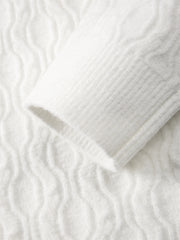 Men's Solid Cable-Knit Crewneck Sweater