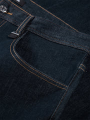 Men's Topstitched Washed Straight-Leg Jeans