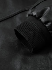 Men's Oversized Stand-Collar PU Jacket