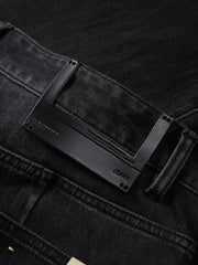 Men's Cashmere-Blend Fleece-Lined Tapered Jeans