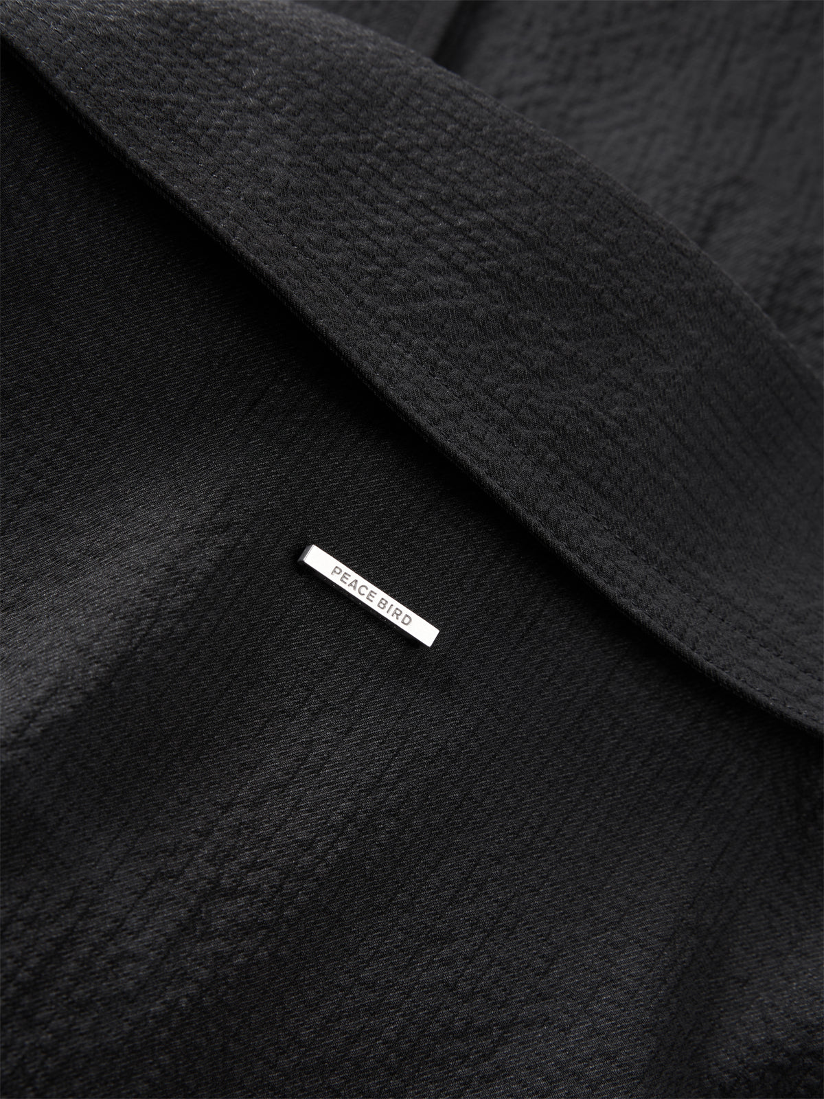 Men's Oversized Utility Shirt with Textured Fabric