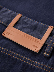 Men's Vintage Contrast-Stitch Wide-Leg Jeans