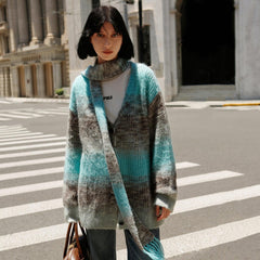 Women's Tie-Dyed Cardigan With Scarf