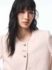 Women's Pink Tweed-Inspired Jacket