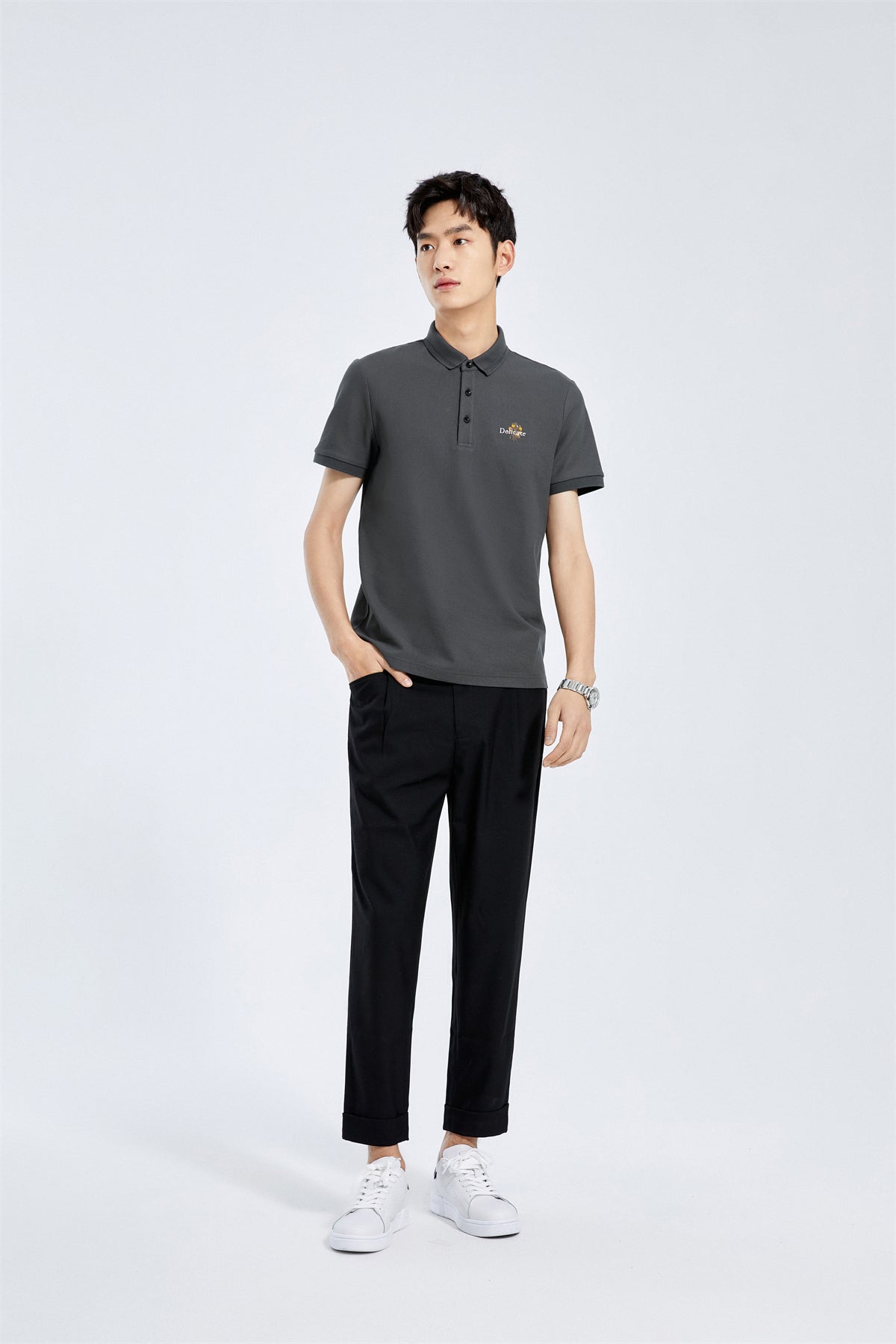 Men's Graphic Embroidered Polo Shirt