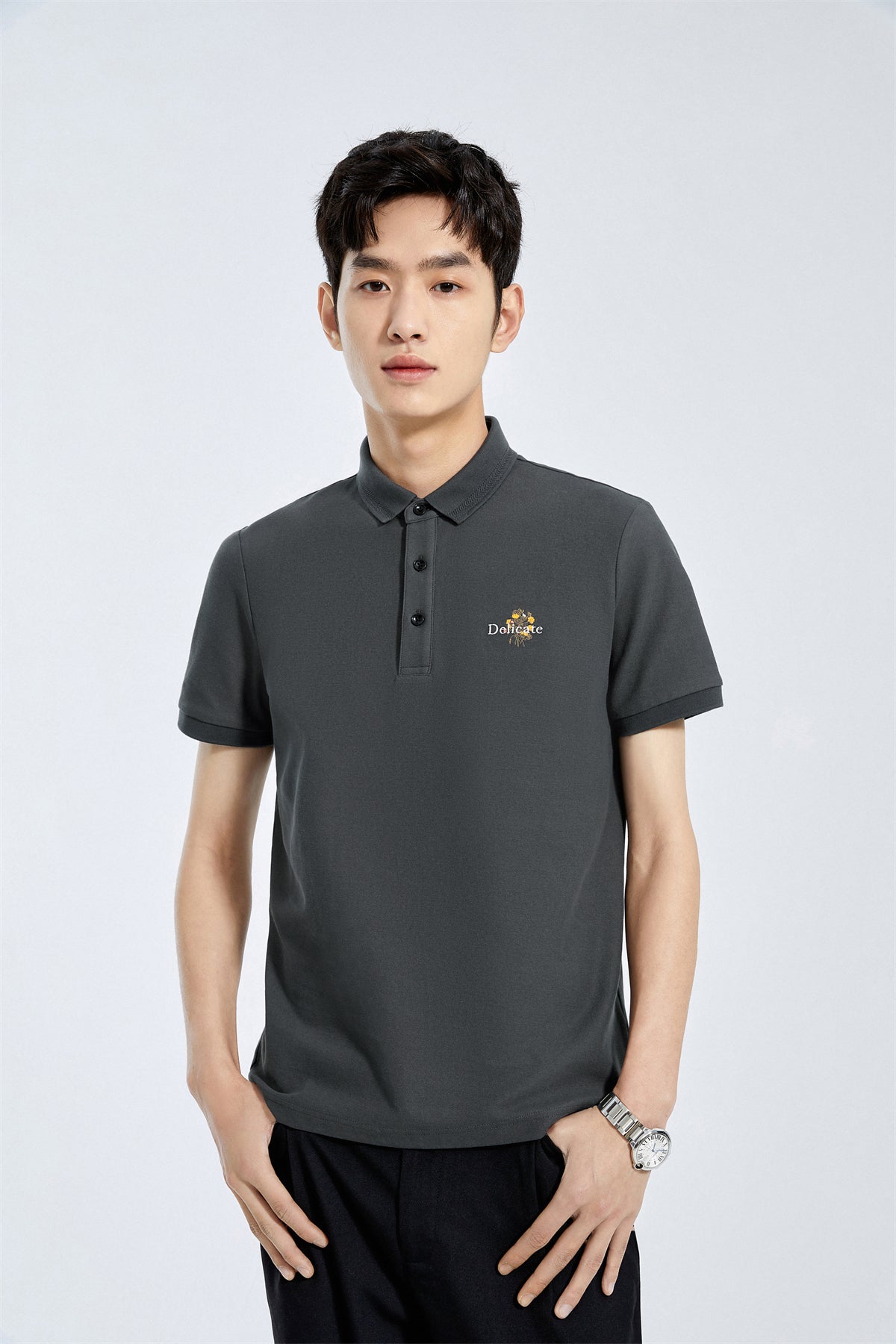 Men's Graphic Embroidered Polo Shirt