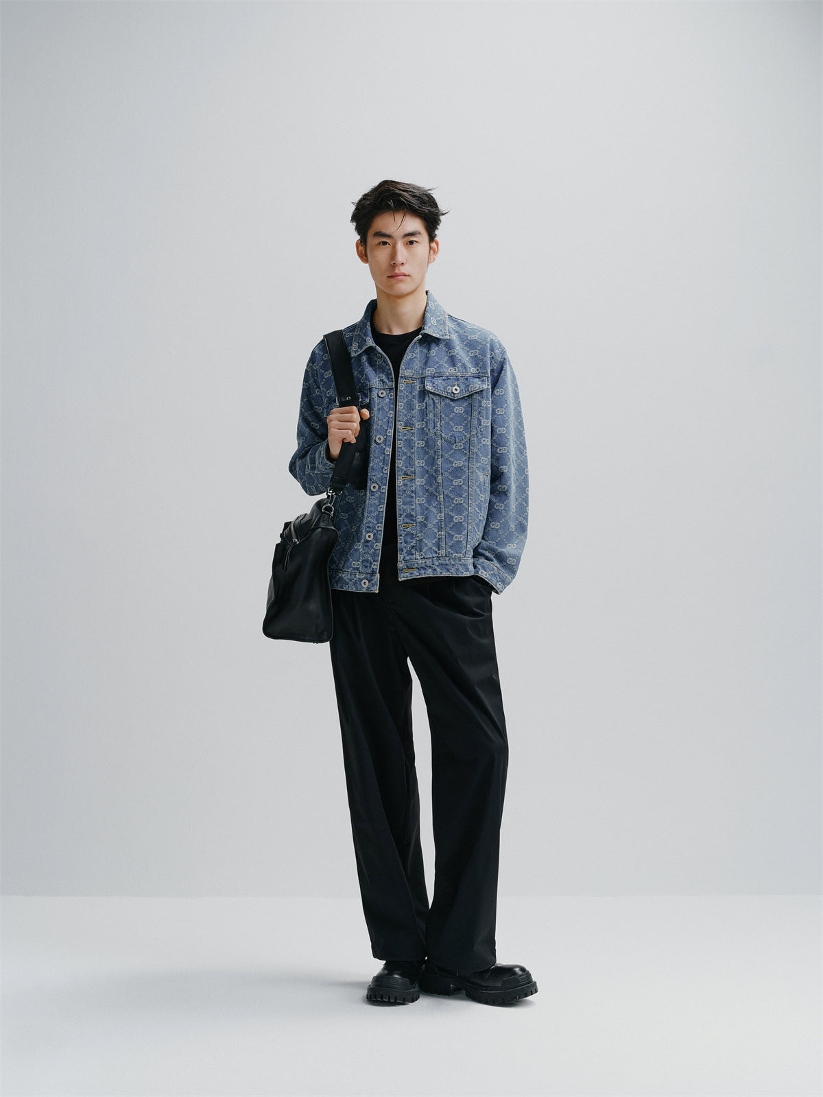 Men's Vintage Jacquard Denim Jacket