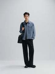 Men's Vintage Jacquard Denim Jacket