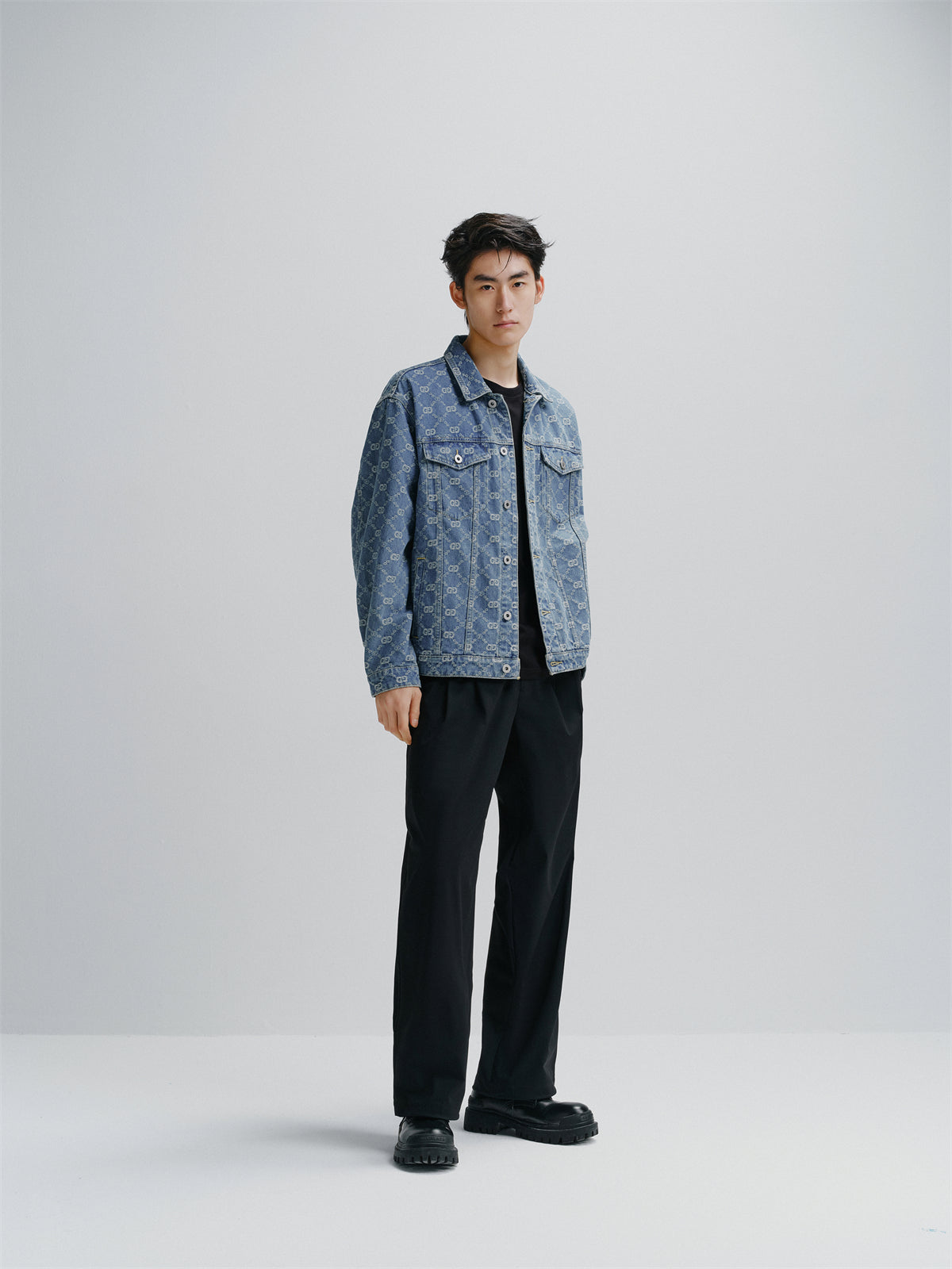 Men's Vintage Jacquard Denim Jacket