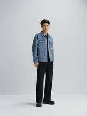 Men's Vintage Jacquard Denim Jacket