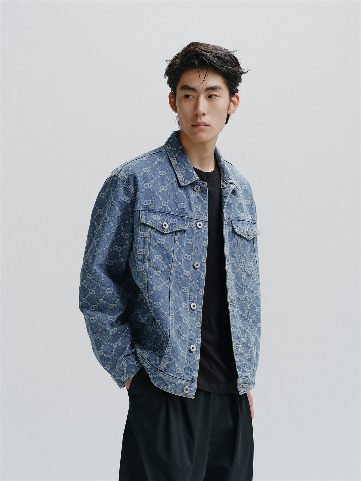 Men's Vintage Jacquard Denim Jacket