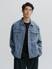 Men's Vintage Jacquard Denim Jacket